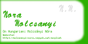 nora molcsanyi business card
