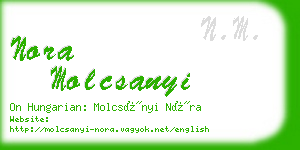 nora molcsanyi business card